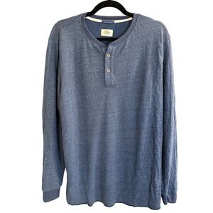 Marine‎ Layer Henley Shirt Men L Blue Classic Fit Casual Lounge Layer Everyday